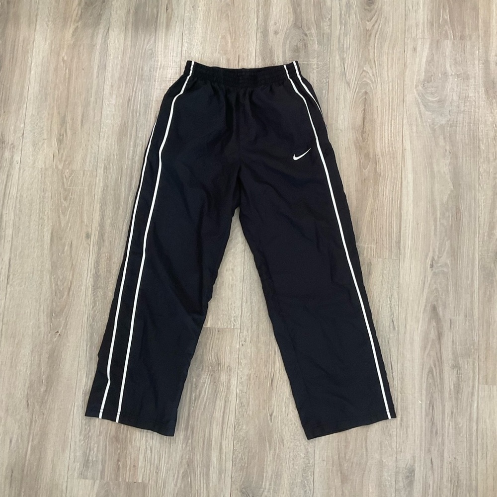 Boys Nike Black Joggers with White Stripes